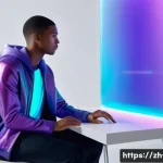 윈도우 11 설치 과정 및 설정 팁 - **Futuristic Holographic Interface Interaction**
    "A young, diverse individual, approximately 20-...