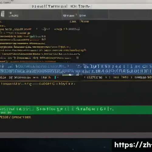 리눅스의 텍스트 편집기 비교  vim nano 등 - A detailed close-up scene of a Linux terminal showing the Nano text editor interface on a dark-theme...