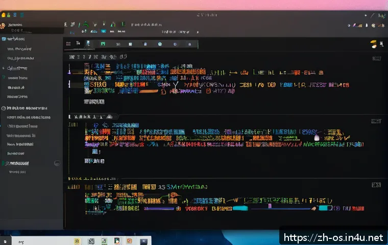 리눅스 터미널 명령어 초보자 가이드 - A modern Linux terminal scene on a sleek computer screen displaying a colorful command line interfac...